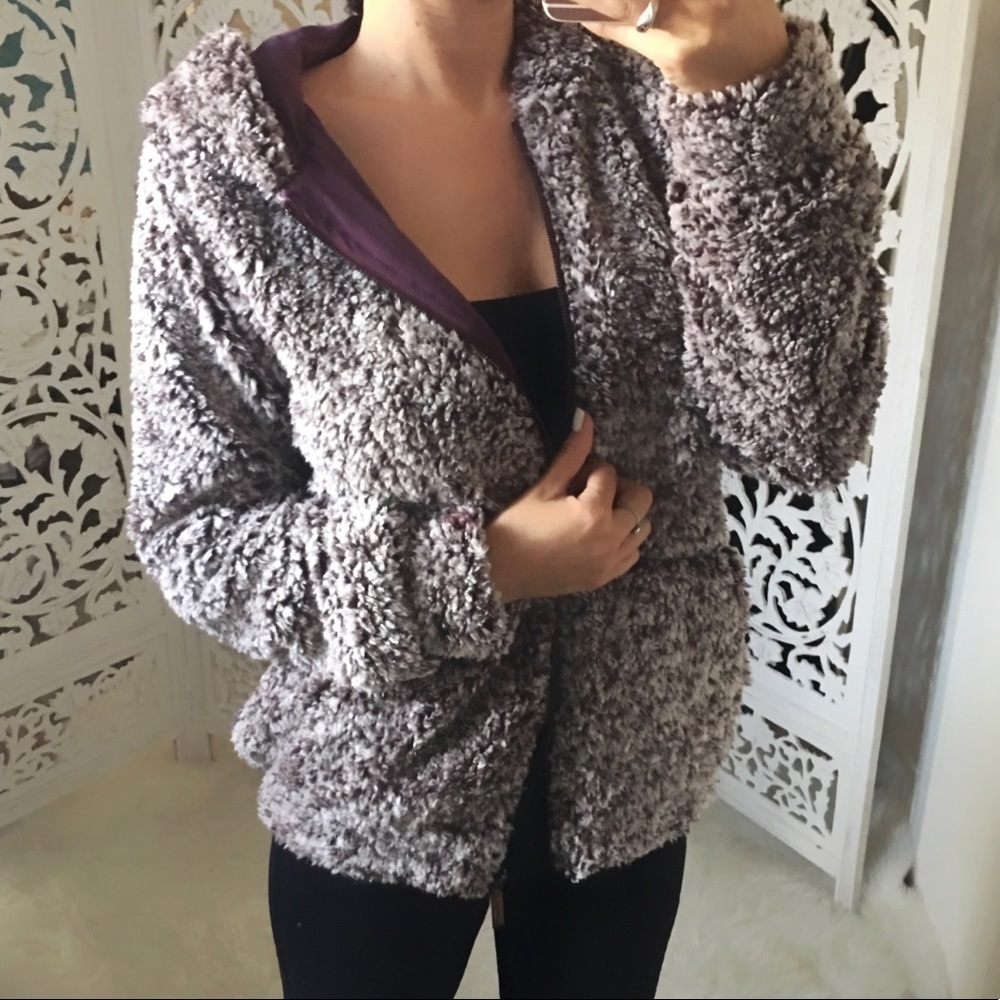 Faux Fur Fluffy Zip Up Hoodie - Picture 11 of 11